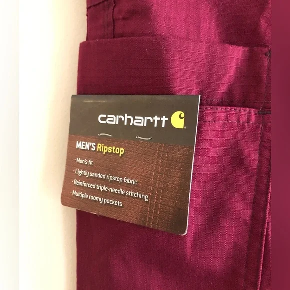 NWT Carhartt medical ripstop scrubs in color wine mens sz regular 2XL casual - Picture 4 of 4